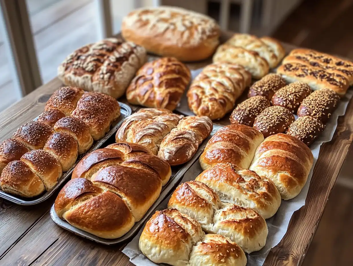 Bread made with various leavening agents