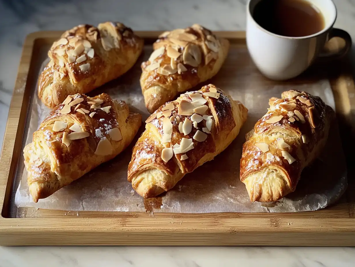 Freshly baked Nussgipfel with a cup of coffee