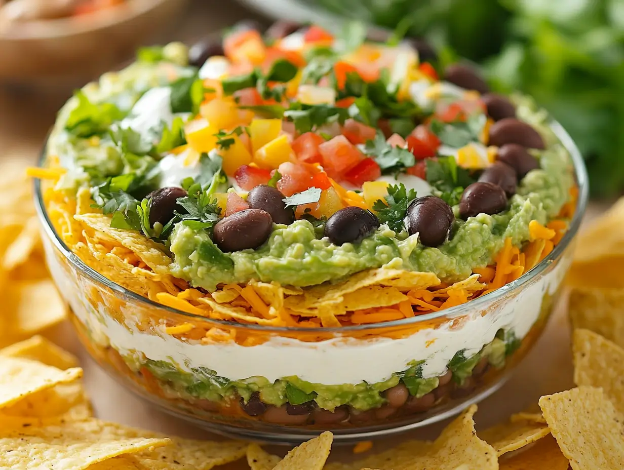 Taco dip presentation for parties